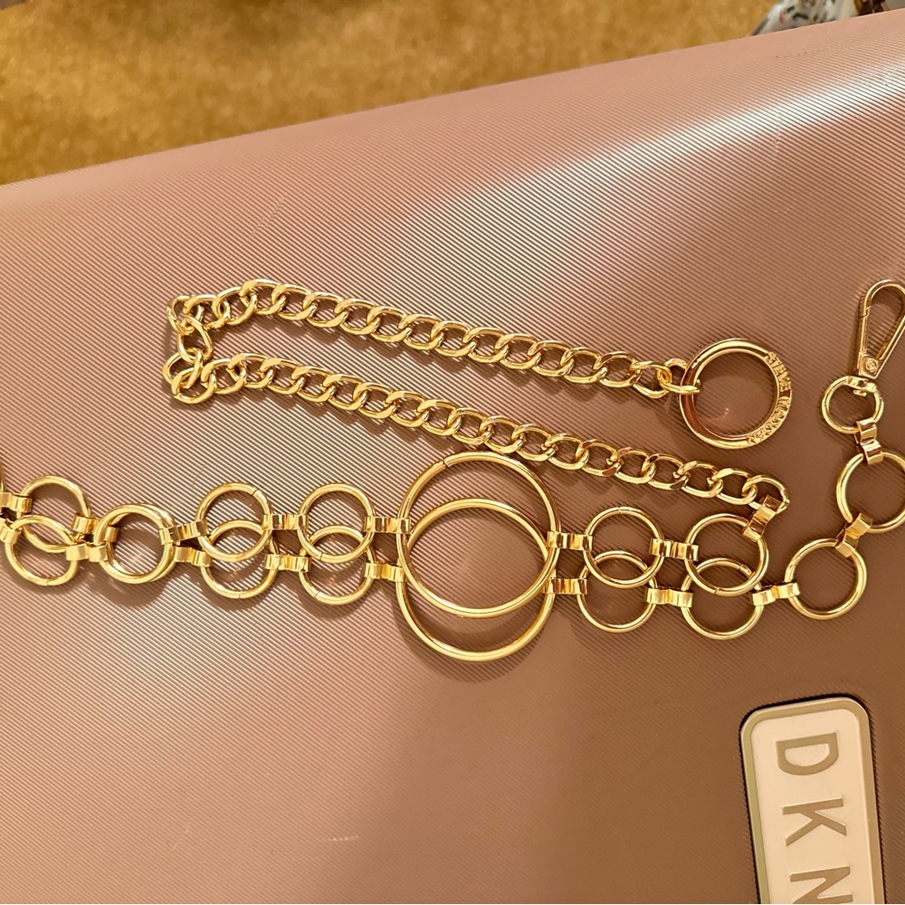 Steve Madden Gold-Tone Chain Link Statement Belt